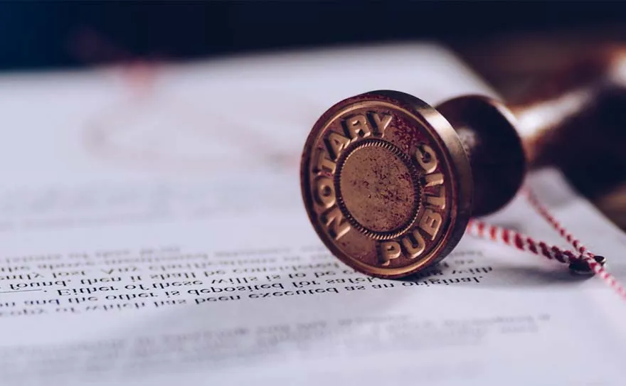 Sello notarial sobre documentación